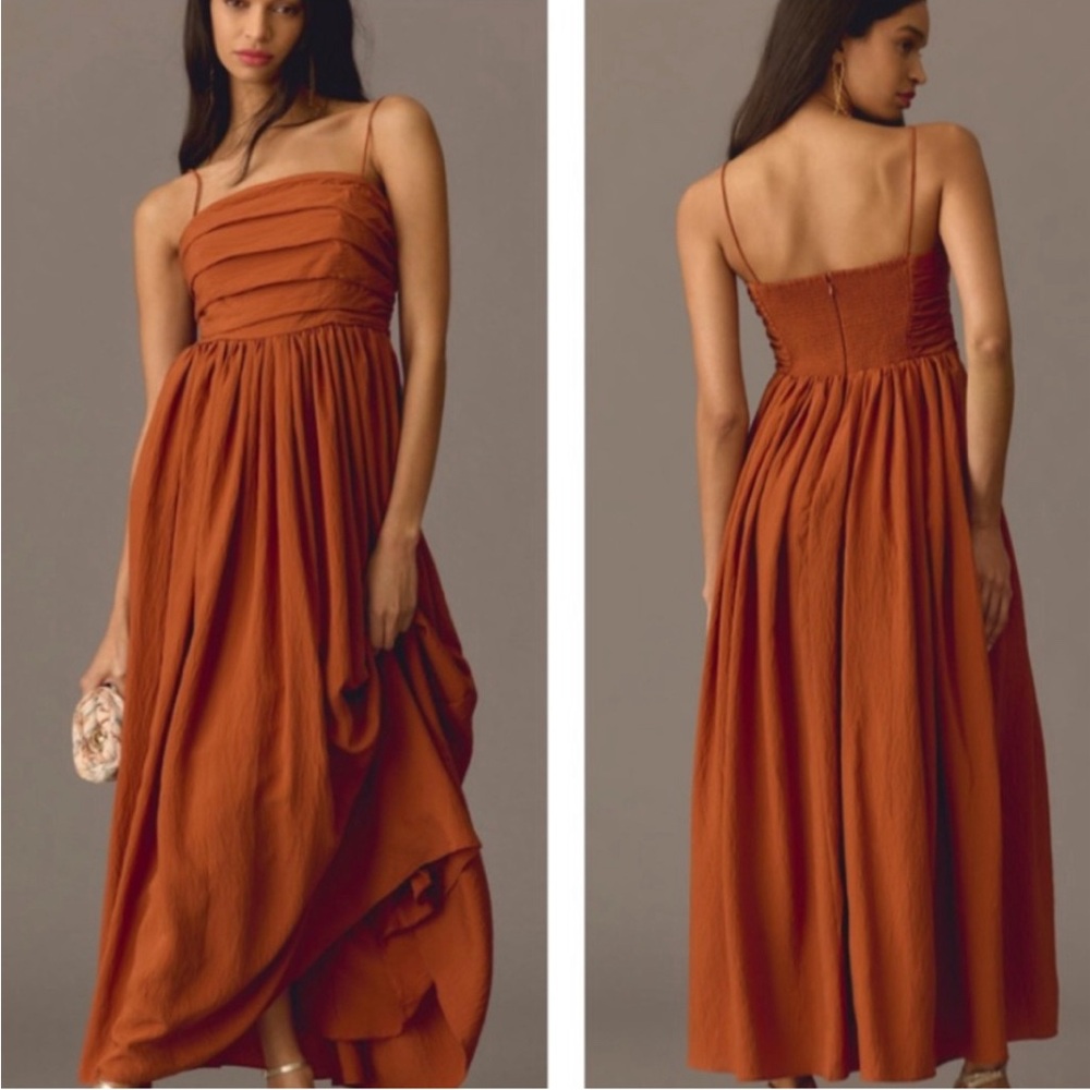 Anthropologie The Lorelei Ruched Bodice Midi Dress